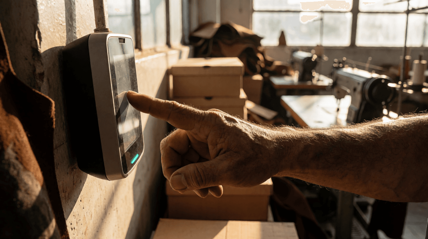modern office employee biometric technology